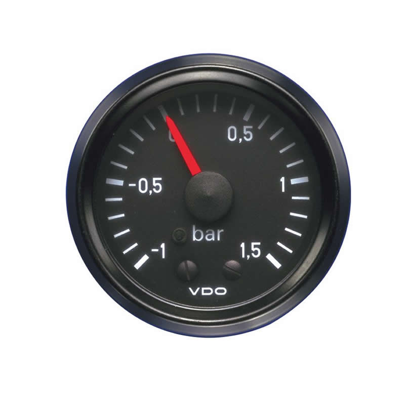 VDO Cockpit International Pressure gauge -1 tot 1.5Bar 52mm
